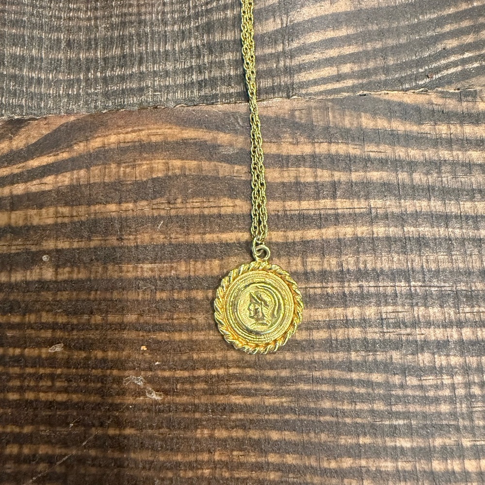 Electric Picks Gold Medallion Gladiator Pendant Necklace